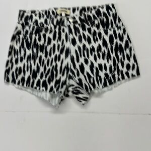 L’AGENCE Black and White  5 Pocket Animal Print Jean Short Shorts Size 25